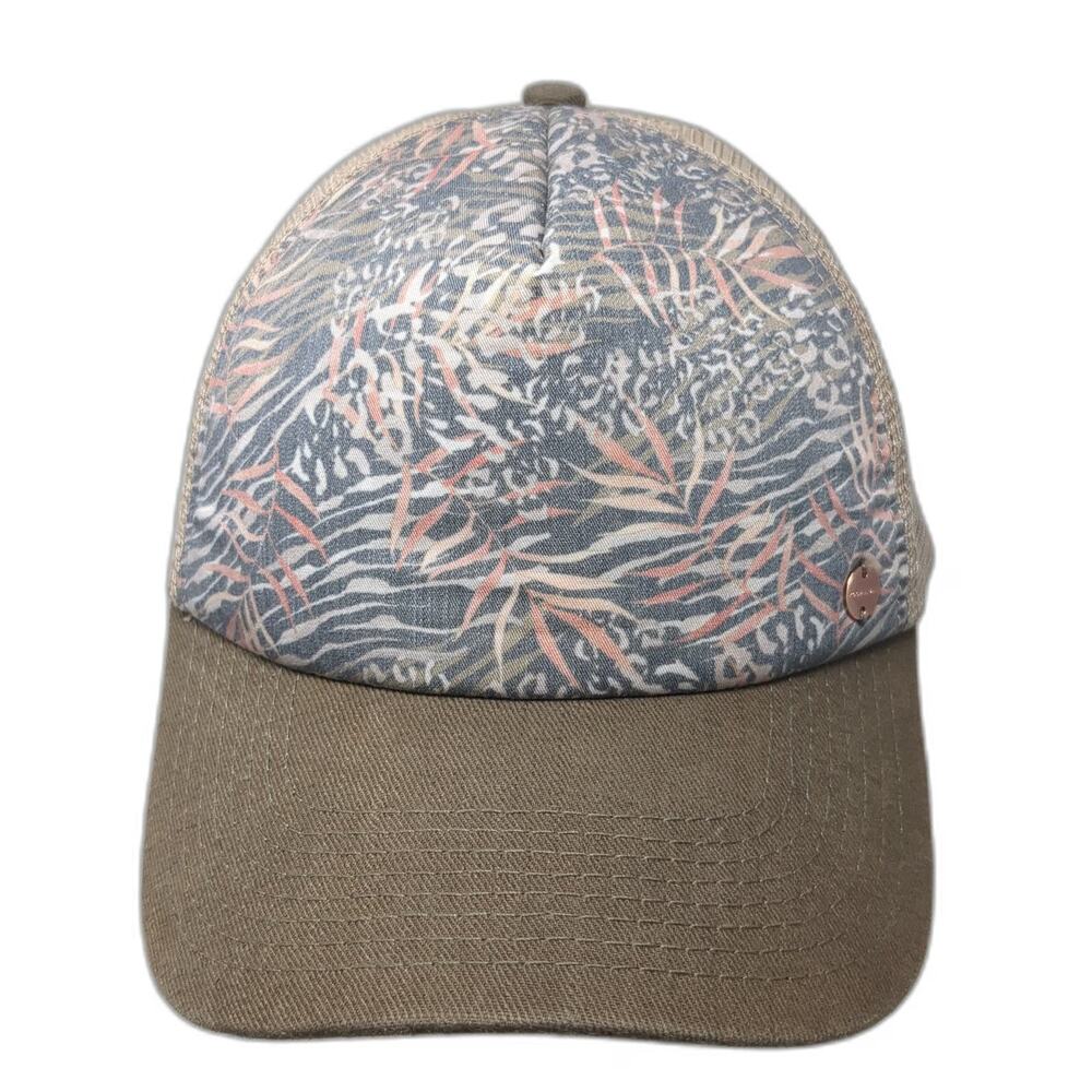 Kooringal Trucker Hat Brown One Size Mesh Snapback Tropical Animal Print Palm